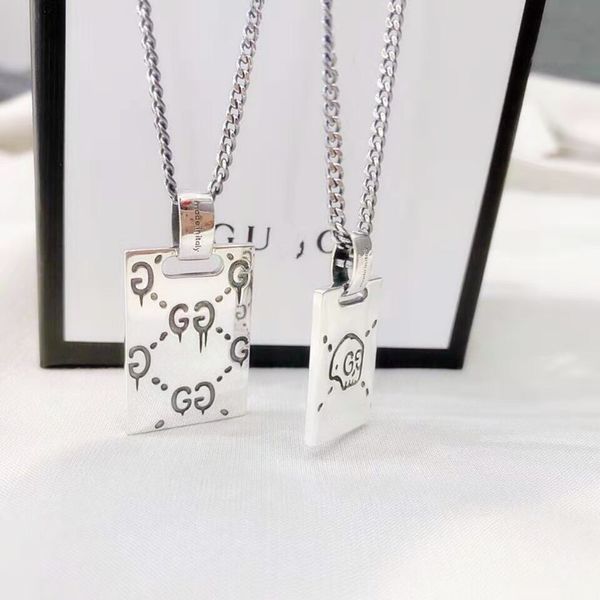 

design jewelry zhigujia s925 silver three-dimensional elf square necklace same gift for lovers