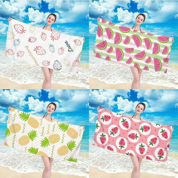 

towel fruit print no sand quick dry beach microfiber bath summer cushion swimming fitness yoga towels