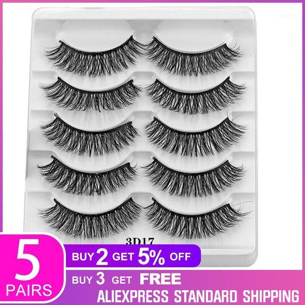 

mink lashes 5/4pairs natural false eyelashes fluffy soft wispy volume dramatic long cross eyelash extension makeup1