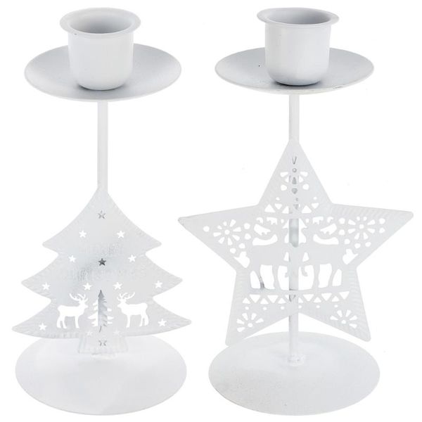 

candle holders 2pcs christmas wrought iron art candlestick theme