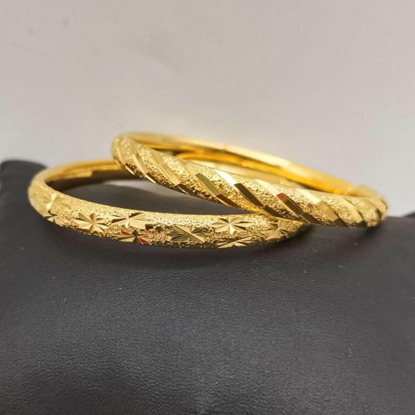 

bangle solid classic women bracelet yellow gold filled wedding party gift, Black