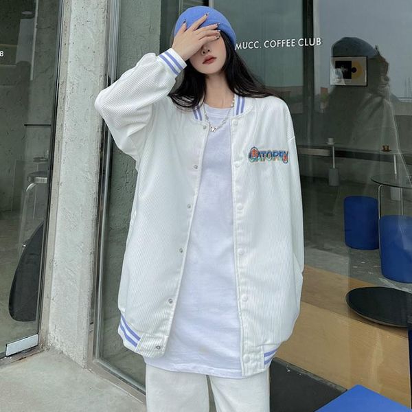 

women's jackets corduroy baseball uniform coat clothing autumn study, Black;brown