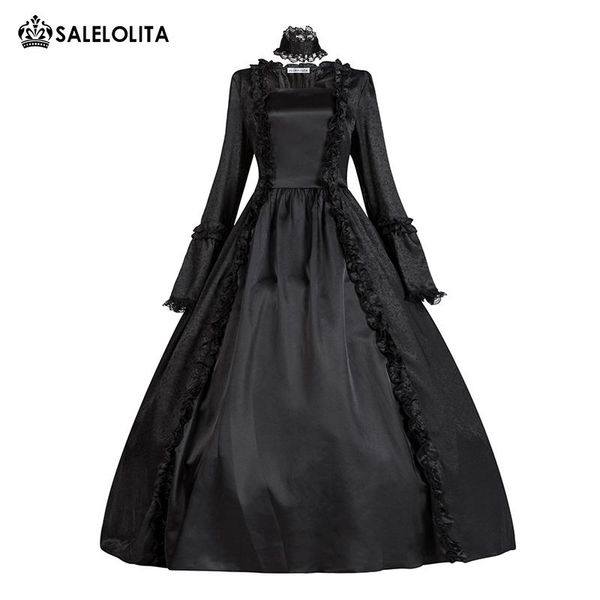 

casual dresses 17th 18th century renaissance victorian dress vintage gothic ball gown halloween carnival masquerade customized, Black;gray