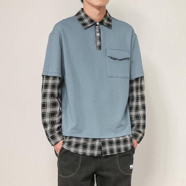

spring streetwear plaid sweatshirt clothes for teens black man sweatshirts male full sleeve casual loose men's clothing hoodies &