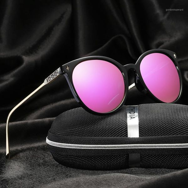 

sunglasses brand designer black round polarized for women travel sun glasses vintage cat eyewear shades, White;black