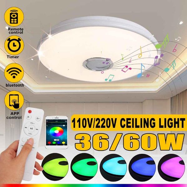 

ceiling lights 36/60w modern light with rgb smart bluetooth app and remote control color changing room party lighting lamp 110/220v