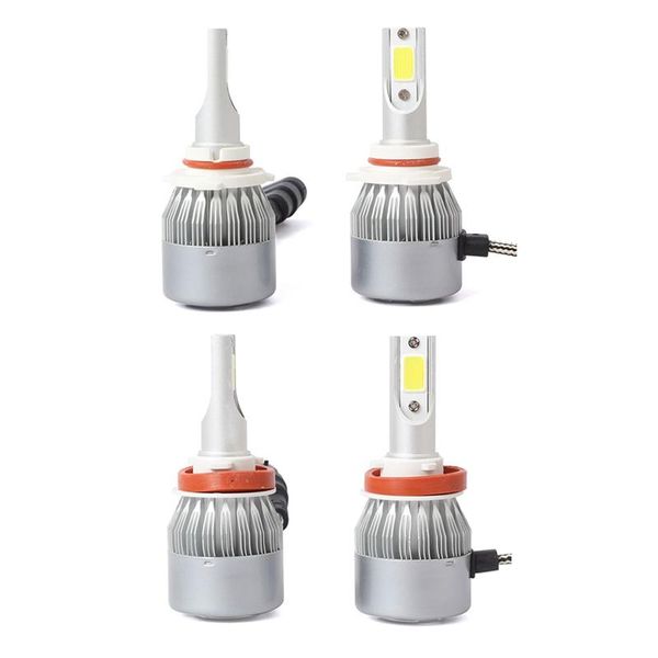 

car headlights 2pair c6 led headlight kit cob white light bulbs 36w 7600lm 9005 & h11