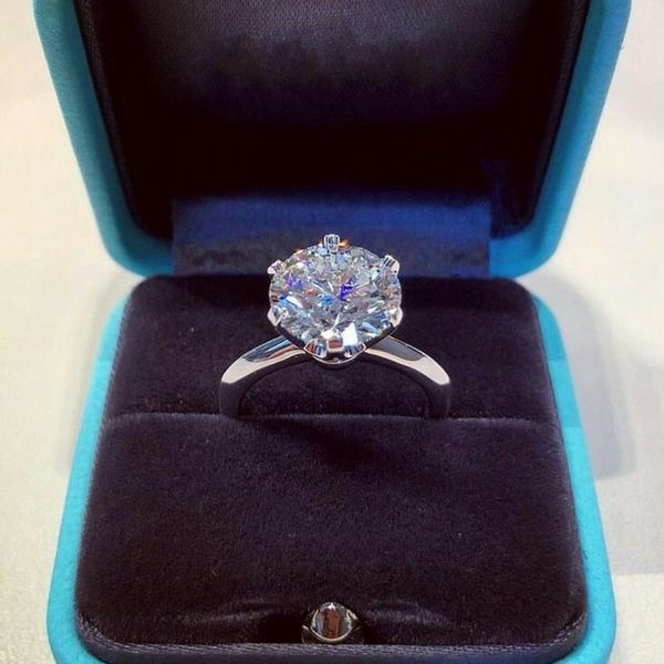 

vecalon solitaire promise ring 100% real 925 sterling silver 1.5ct sona cz statement wedding band rings for women bridal jewelry, Slivery;golden