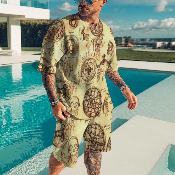 

men's tracksuits suits clothes coat oversized clothing fashion pajama punk shirt short set t-shirts vintage streetwear training suit, Gray