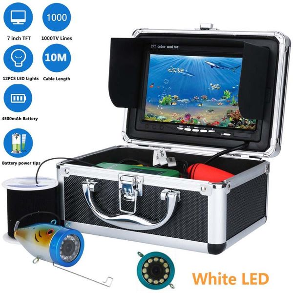 

cameras 7" inch 1000tvl underwater fishing video camera kit 12 pcs led infrared lamp lights fish finder lake cam