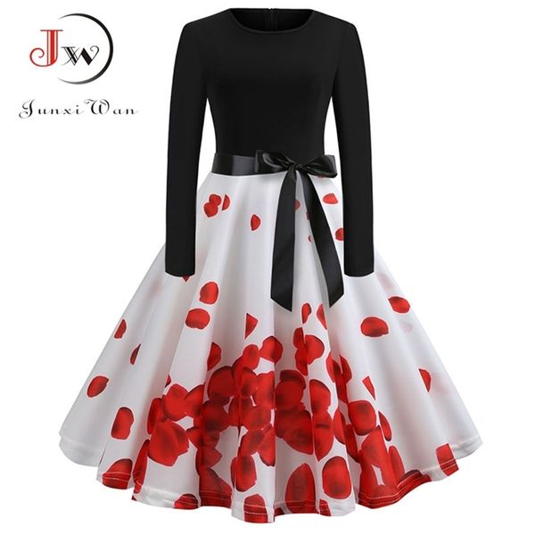 

music note print elegant party dress women 50s 60s retro vintage robe rockabilly plus size casual winter midi, Black;gray