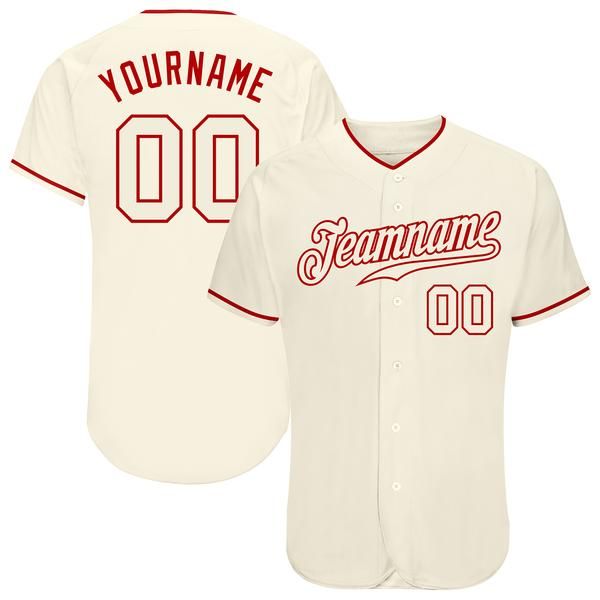 

custom cream cream-red authentic baseball jersey, Blue;black