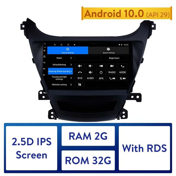 2Din Head Unit Android 10,0 Multimedia Player Auto dvd Radio Für 2014-2016 Hyundai Elantra Auto Stereo Unterstützung RDS