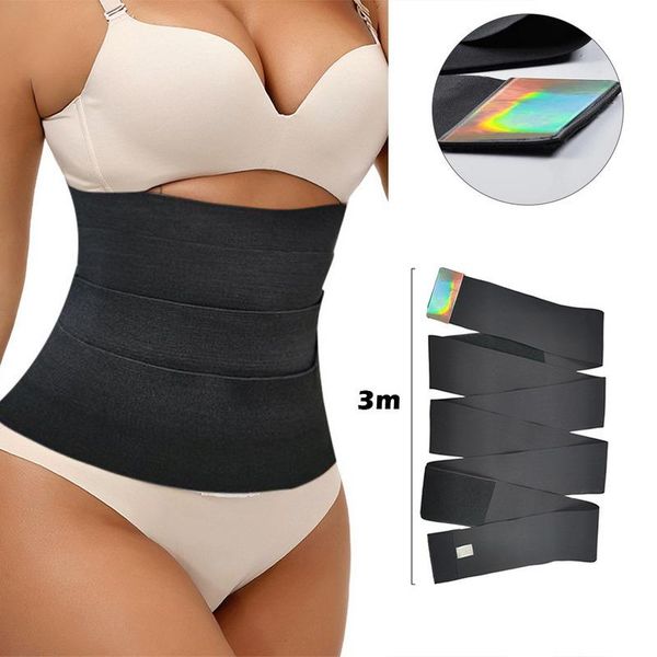 

women's shapers corset belly sweat slimming bandage tummy wrap waist trainer shaperwear belt women stretch bands body shaper weight los, Black;white
