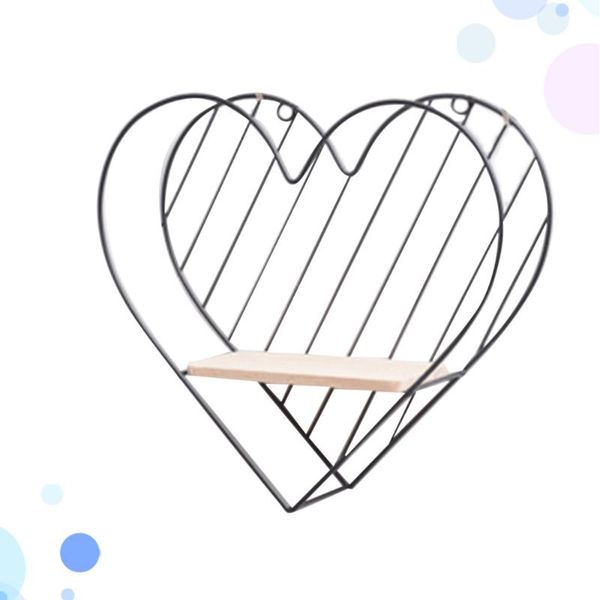 

other home decor heart shape hannging rack creative iron art wall hanging stand stylish for living room bedroom (black)
