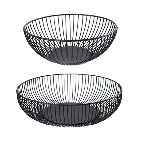 

kitchen storage & organization 2 pcs nordic creative minimalist fruit basket living room drain home iron bowl (l wit
