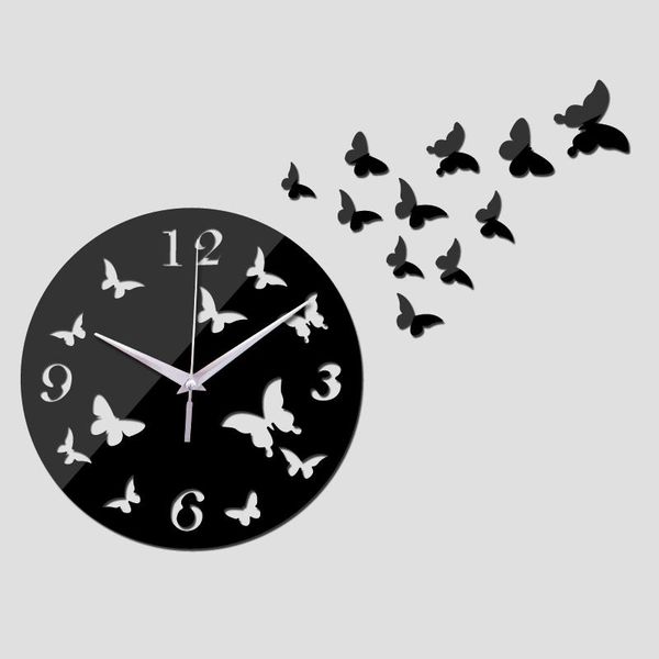 

wall clocks quartz watch acrylic europe diy clock reloj de pared horloge living room 3d stickers cartoon
