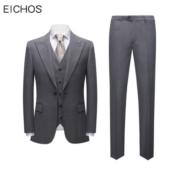 

men's suits & blazers retro gray plaid suit men tailor slim fit blazer wedding for 3 piece set /men's trousers pants waistcoat, White;black