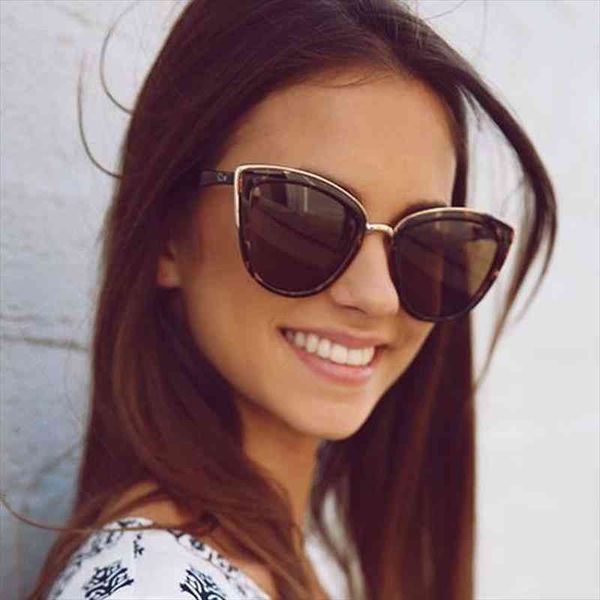 

cat eye sunglasses women classic mirror vintage sun glasses female cateye frame outdoor gradient lunette soleil femme gafas, White;black