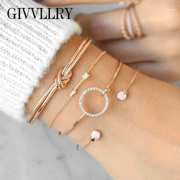 

4pcs/set crystal bracelets for women arrow knot bracelet jewelry gift1, Black