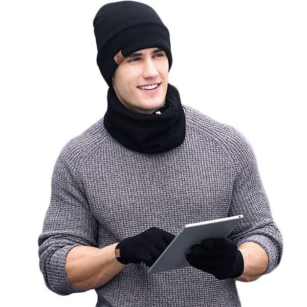 

hats, scarves & gloves sets hengzheapparel three pieces women men knitted beanie scarf touch screen set casual warm suit thick winter access, Blue;gray
