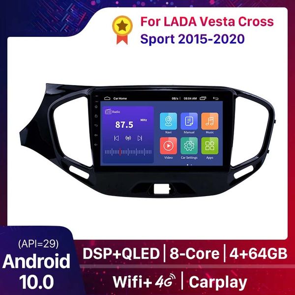 Auto dvd Radio Multimedia Video Player GPS Navigation Für LADA Vesta Kreuz Sport 2015-2020 Unterstützung Dsp Carplay QLED 4 + 64G 9 