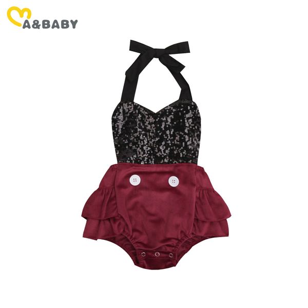 

0-24m born infant baby girl red romper sequins ruffles velvet jumpsuit princess christmas birthday party costumes 210515, Blue