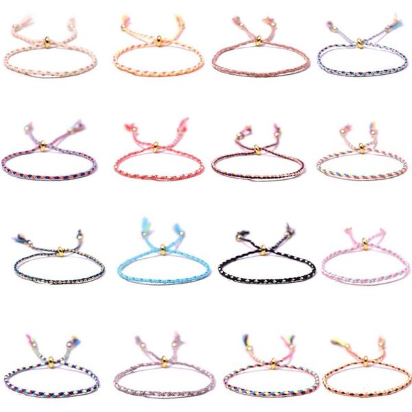 

16pcs handmade wrap friendship braided bracelet for women colorful wrist cord adjustable birthday gifts-party favors charm bracelets, Golden;silver