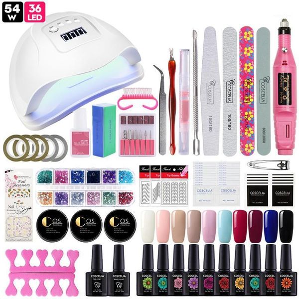 

dryer lamp 10ml gel nail polish set manicure for art semi-permanent uv varnish tools kit1