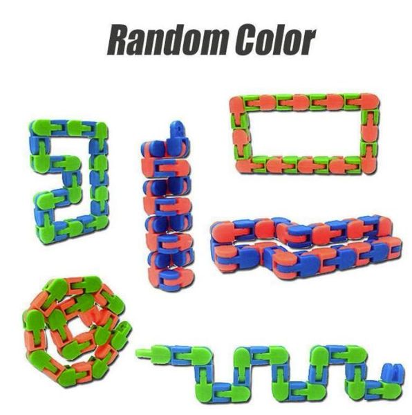 

dhl chain wacky tracks snap click fidget toys anti stress party favor kids autism snake puzzles classic sensory antistress toy
