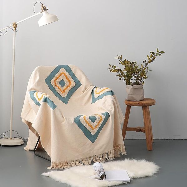 

chair covers geometry home tassel plaid blanket kid sleeping cover comforter bench settle covering lounge case