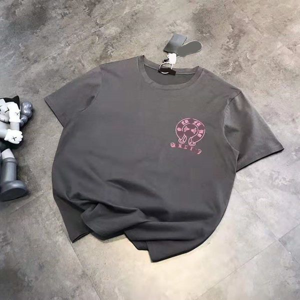 

t shirt 21 spring and summer fashion brand croix cement grey letter cloth casual simple couple short sleeves, White