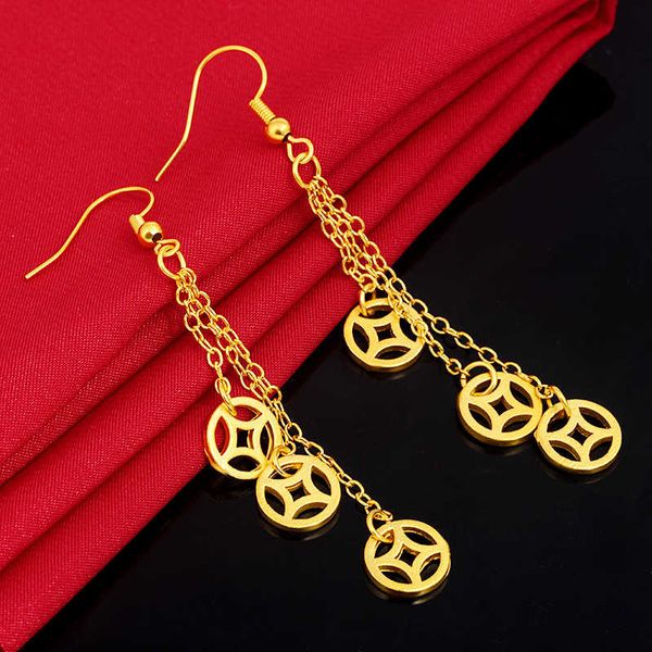 

women's sky star 24k gold plated dangle & chandelier earrings njge103 fashion wedding gift women yellow gold plate jewelry earring, Silver