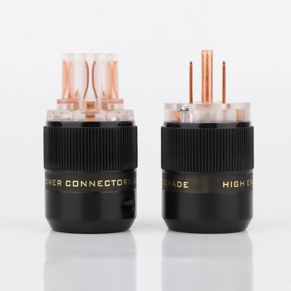 

smart power plugs pair red pure copper us version ac plug hifi audio connectors adapter jack supply cable dc connector