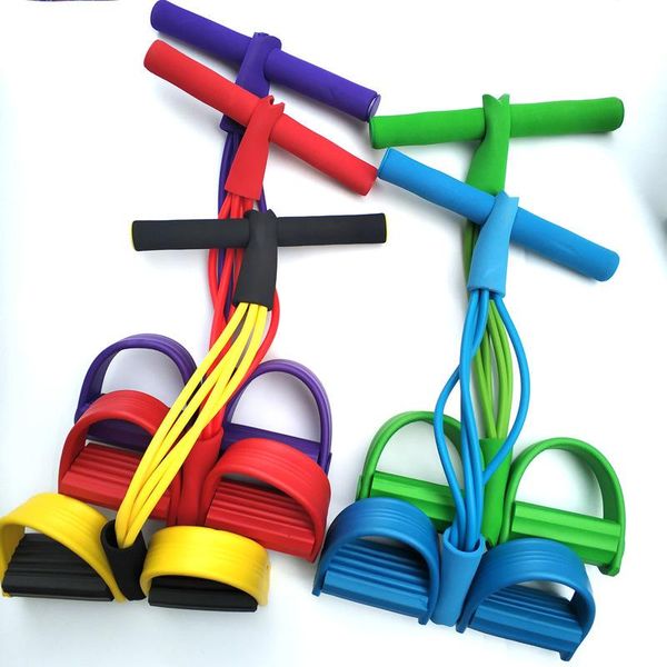 

resistance bands fitness aid multi-functional four-tube bold yoga footrest sits on the back of a sitting foam foot puller