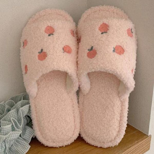 

autumn indoor ladies shoes winter home cotton slippers warm flip flops flat house women cute non-slip plush ll962, Black