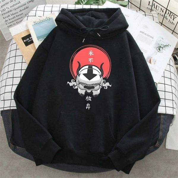 Mens 2021 Fleece Hoodies Avatar o último Airbender Harajuku Imprimir Casual Solto Sueter Moda Moda Manga Longa Outono Hoody Y0809