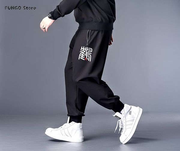 

5xl xxxl men streetwear cargo pants 2021 harajuku overalls camouflage joggers hip hop korea trousers sweatpant men's, Black