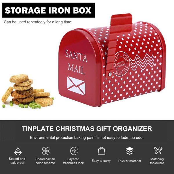 

gift wrap christmas box mailbox shaped candy craft iron storage organizer tin santa claus xmas ornaments for kid