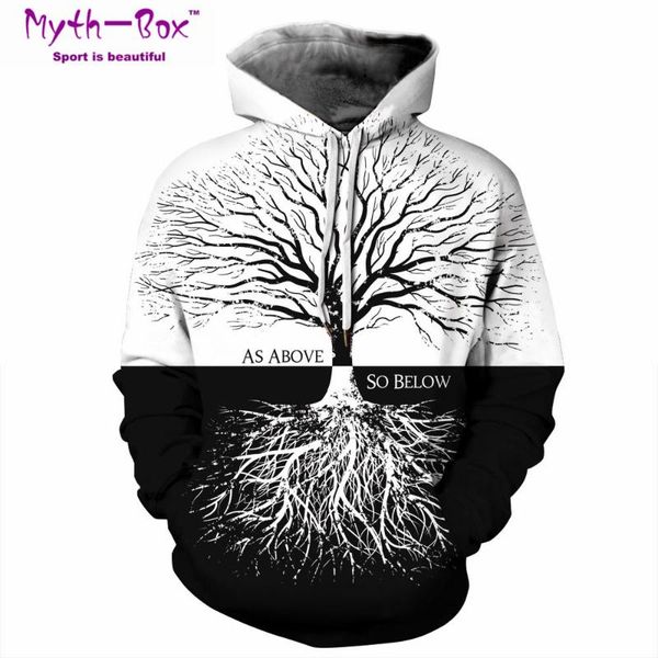 

gym clothing winter women/men's sport hoodies tree 3d print pocket coat autumn sweatshirts long sleeve training pullover hooded sweate, White;black