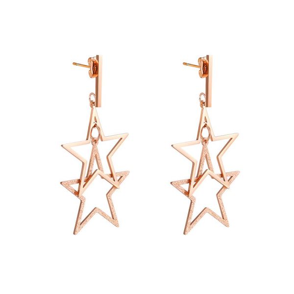 

fashion earrings charm for womens titanium steel star feminine all-match five-pointed star earrings wedding wholesale, Golden