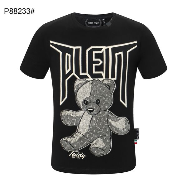 PLEIN BEAR T GÖMLEK Erkek Tasarımcı Tişörtleri Marka Giyim Taklidi Kafatası Erkek T-Shirt Klasik Yüksek Kaliteli Hip Hop Streetwear Tişört Casual En Tees PB 11252