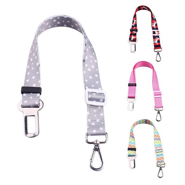 

plaid dot print pets puppy seat lead leash dog harness vehicle seatbelt pet supplies travel clip adjustable belt collars & leashes