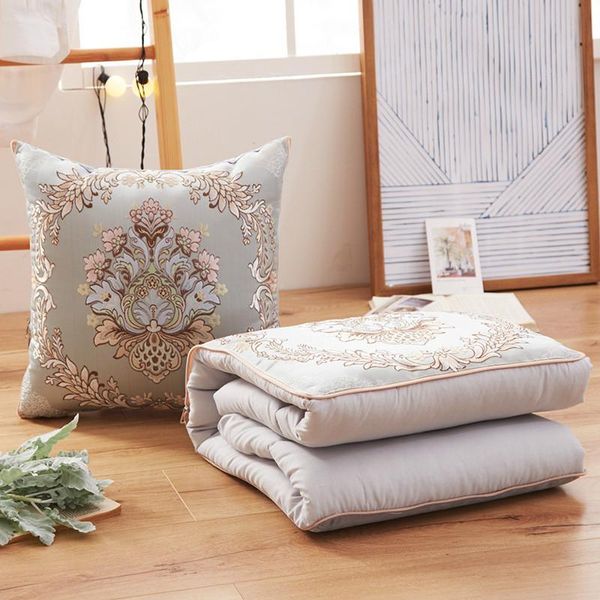 

cushion/decorative pillow 2 in 1 european jacquard quilt dual-use foldable cushion office nap air conditioning vintage hometextile decor g