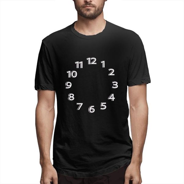 

clock number men's short sleeve t-shirt summer fashion tees t-shirts, White;black