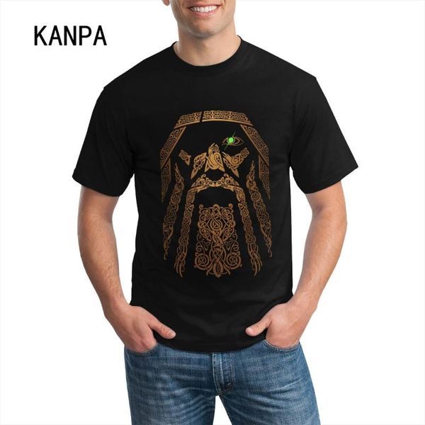 

men's t-shirts gold viking design t shirts men black novelty cotton breathable loose tee for man teenage boys workout sweatshirts, White;black