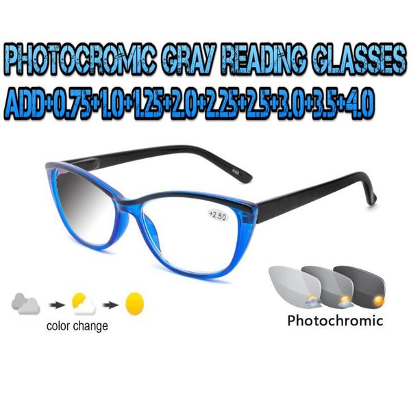 

sunglasses pochromic gray reading glasses rectangularcat's eyestrend fashion ladies women+1+1.5 +1.75 +2.0 +2.5 +3 +3.5 +4, White;black