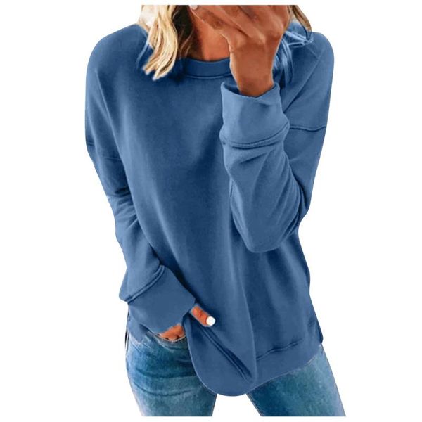 

women's hoodies & sweatshirts oversize sweatshirt womens casual long sleeve solid color round collar autumn winter pullover hoodie wom, Black