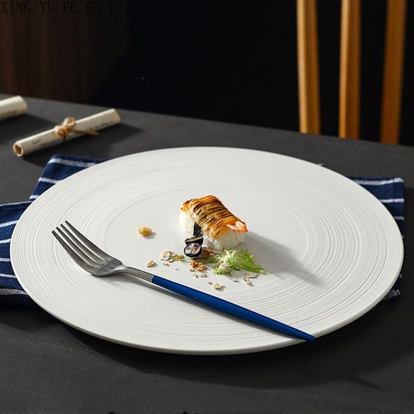 

dishes & plates ceramic 12-inch home japanese-style steak meal creative european-style flat plate light luxury decoration modern