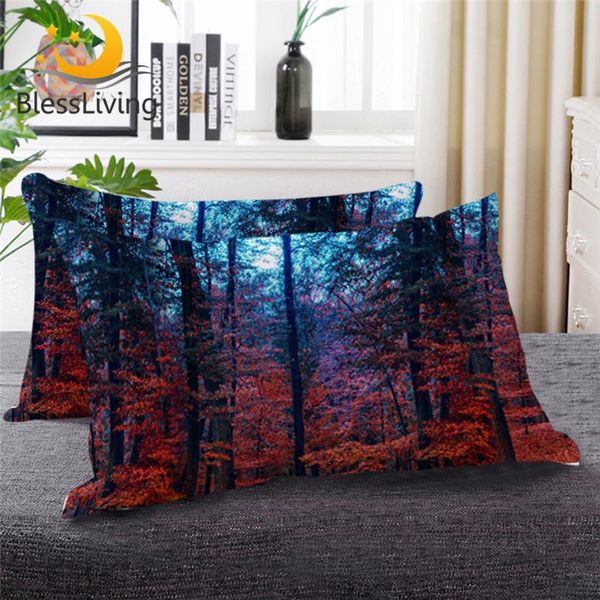 

pillow blessliving natural maple forest sleeping rustic fall autumn tree down alternative woodland leaves bedding 1pc